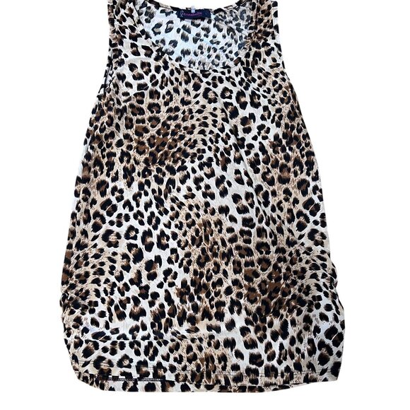 Leopard Print Sleeveless Womens Top By Rampage L Polyester Blend Lightweight & S - Picture 2 of 7